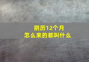 阴历12个月 怎么来的都叫什么